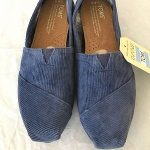 TOMS Blue Corduroy  Slip-ons